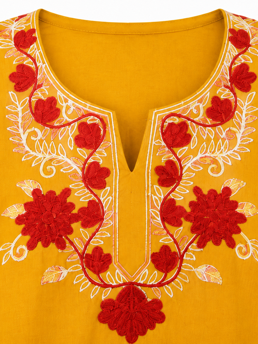 Noor : Aari embroidery summer kurti | Gold